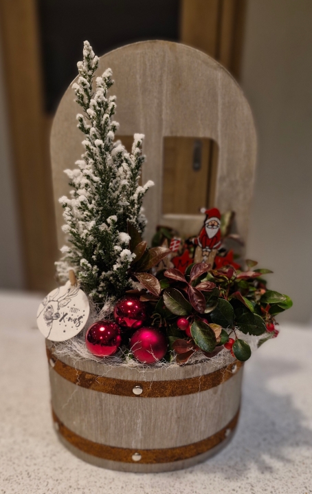 Christmas tub planter