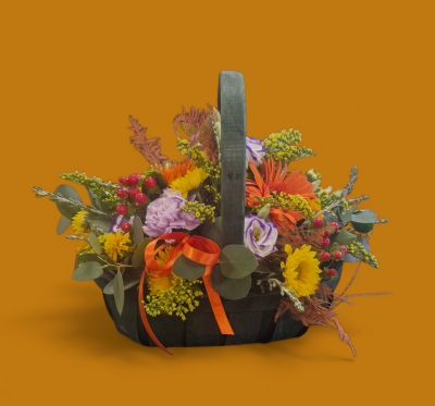 Green trug autumn basket